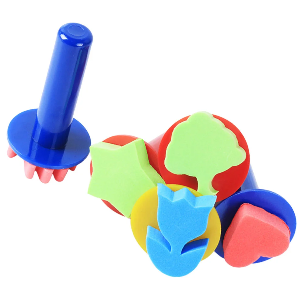 5 Pcs Painting Stamp Sponge Stamper for Seal Drawing Sponges Supplies Kids Plastic Child Tool