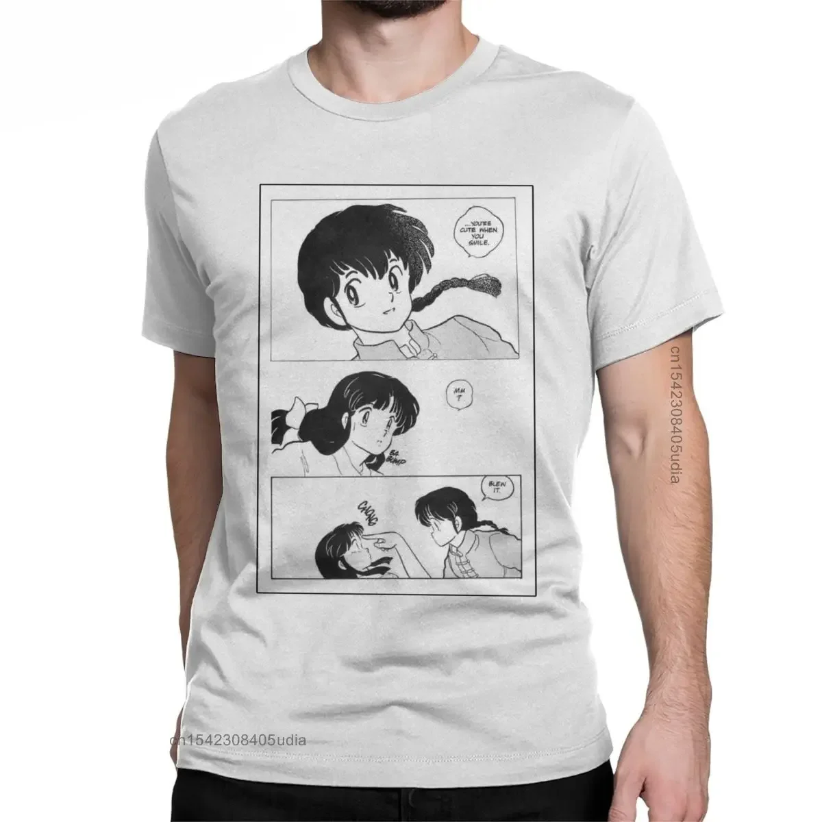 Fashion Akane Tendo Ranma 1/2 T-Shirt For Men Round Neck Cotton T Shirt Short Sleeve Clothing Summer