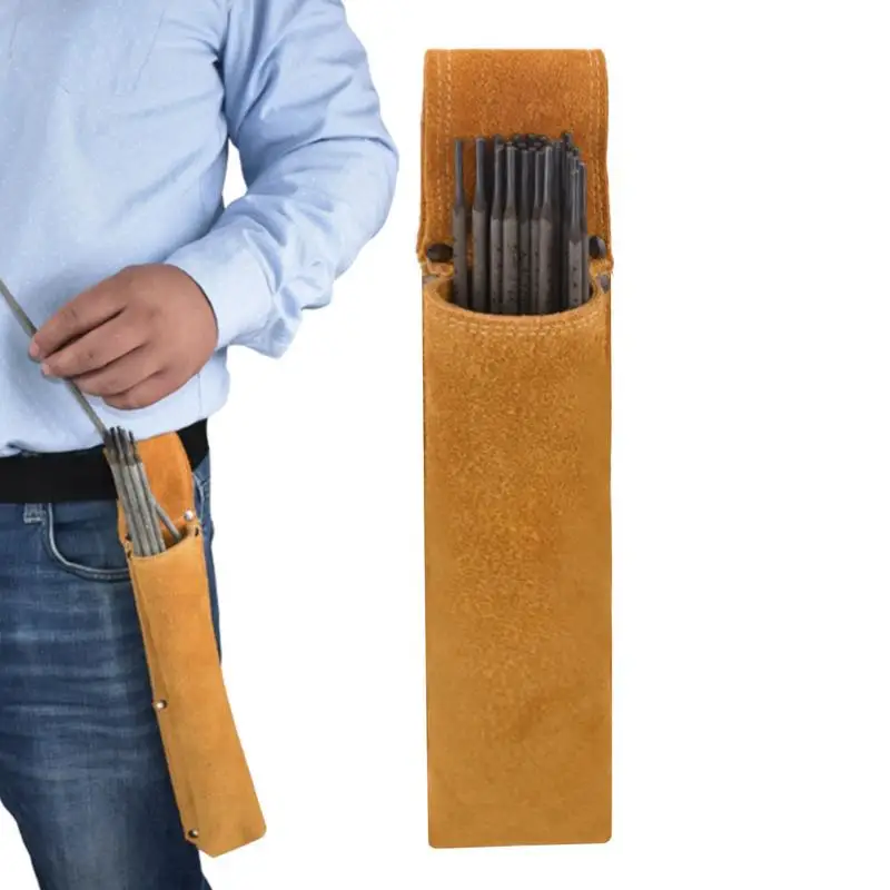 Waist Bag For Welding Rod Anti-Scald Cowhide Welding Rod Storage Container Welder Hardware Tool Waist Bag Welding Rod Storage