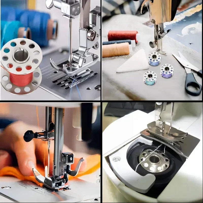 Caixa de bobinas de metal para máquina de costura, caixa de bobina reversa de aço inoxidável para cantor brother janome, acessórios de costura domésti