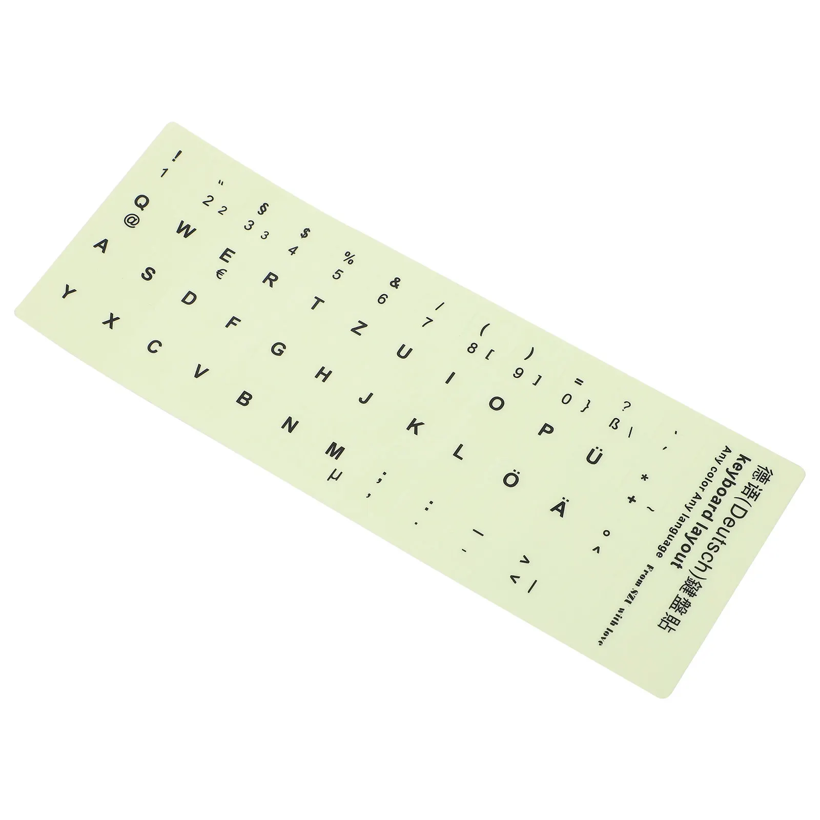 1Sheet Night Glow Keyboard Stickers Super Wear Resistant Matte PVC Surface Luminous Letters 1.3x1.1cm for Computer Laptop