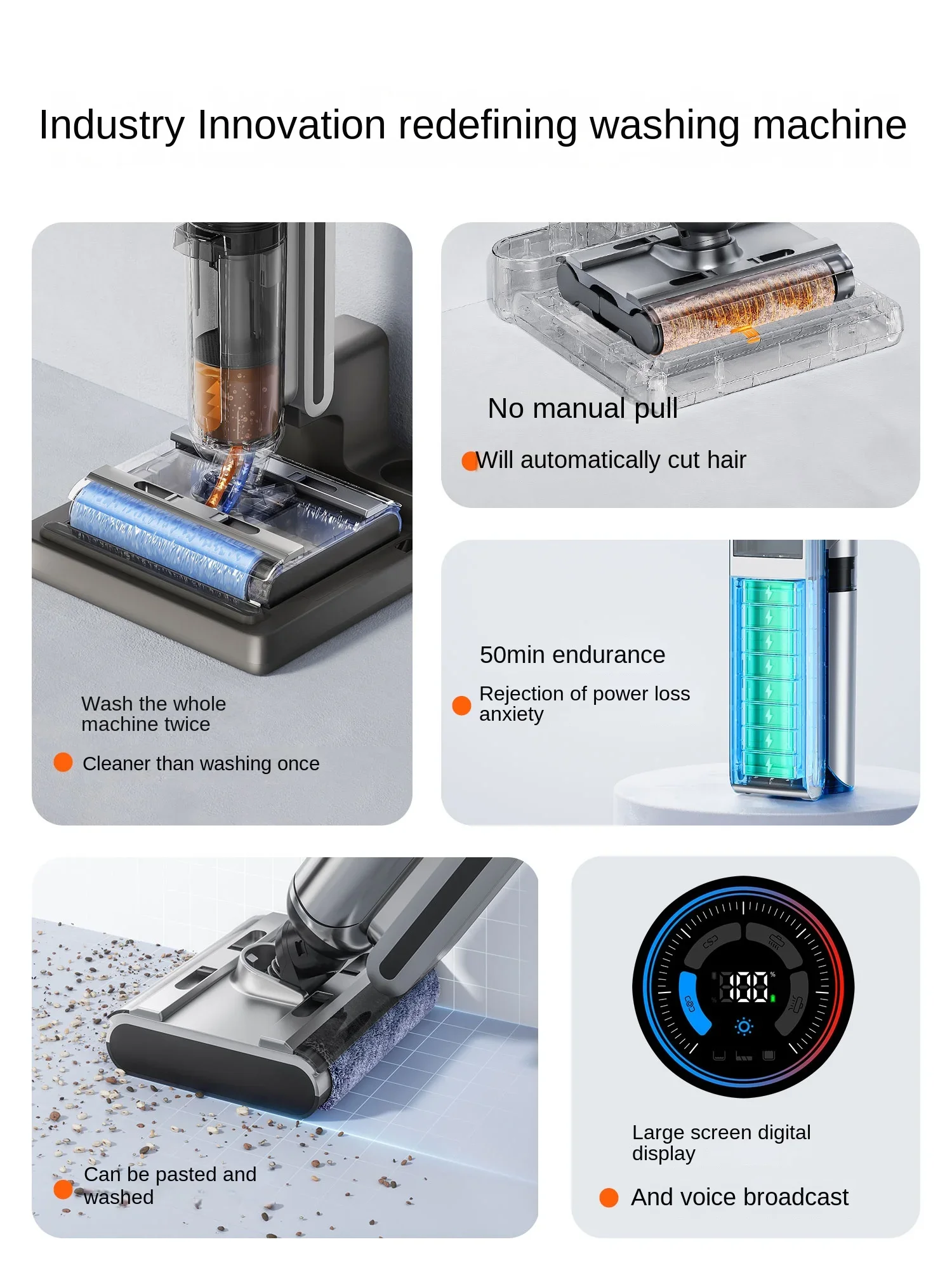 UWANT X200 Double Roller Brush Hot Water Floor Washer Welt Washing Drag Suction Drying Household Appliances