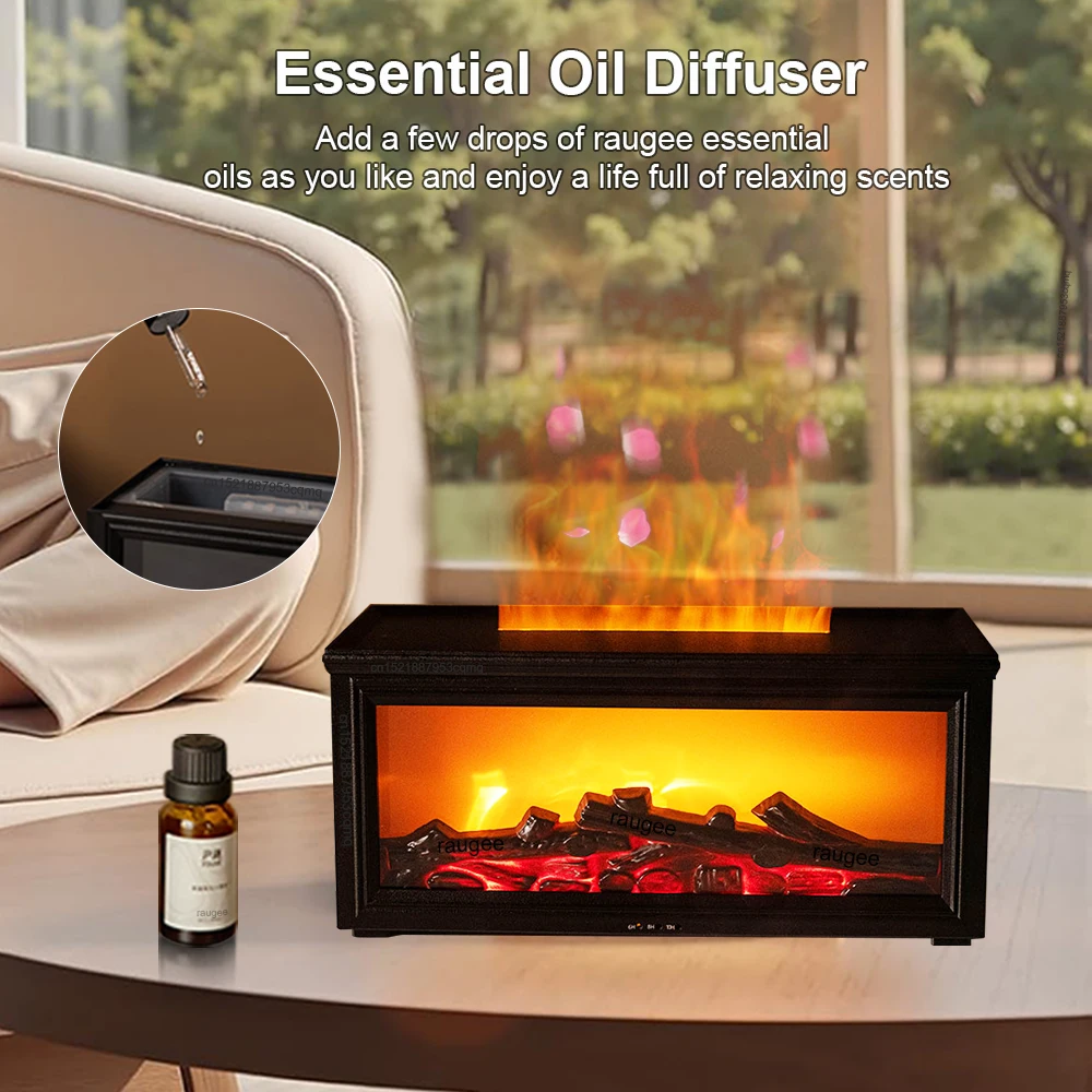 Mini humidificador de aire, difusor de aromaterapia, aceite esencial, pulverizador de aromaterapia, difusor de aire aromático para chimenea doméstica con iluminación