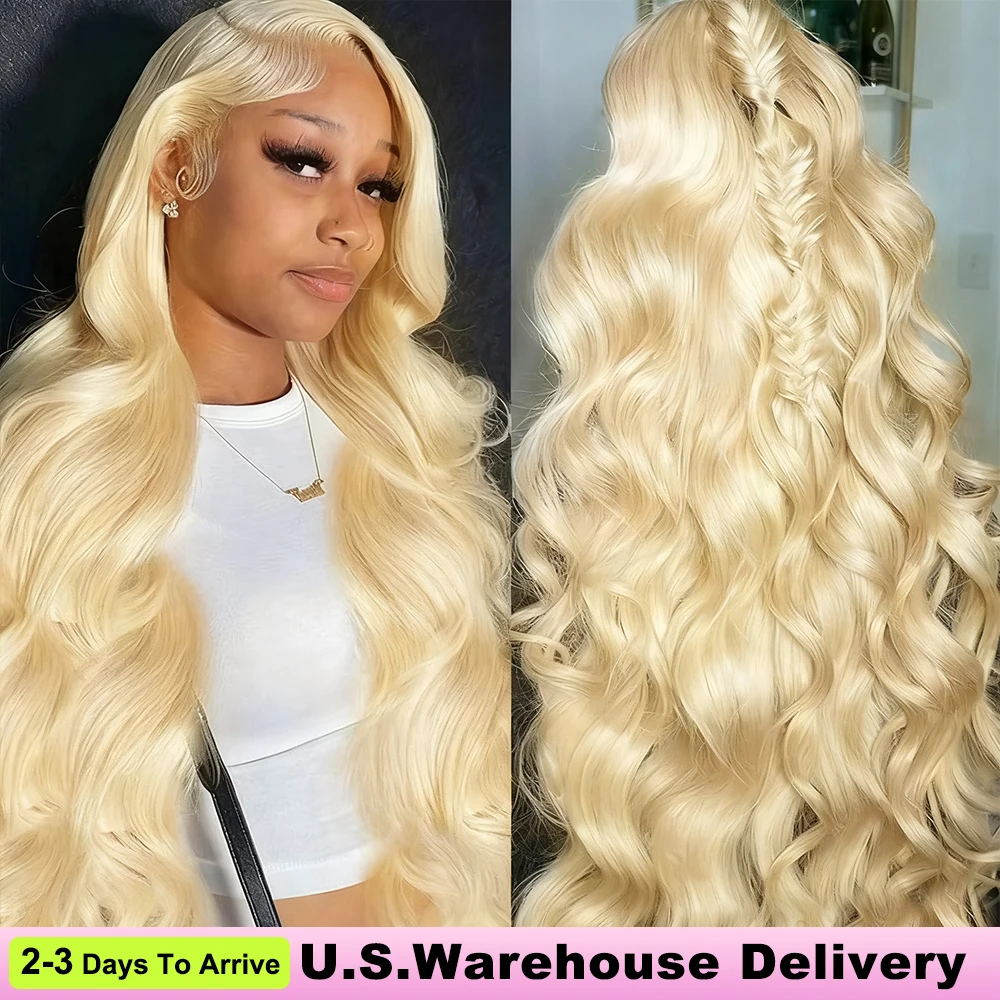 30インチ、36インチ、250密度、ボディウェーブ、613 HDレースフロントウィッグ、13x6ブロンド613レースフロントウィッグ、13x4、100%人毛、女性用