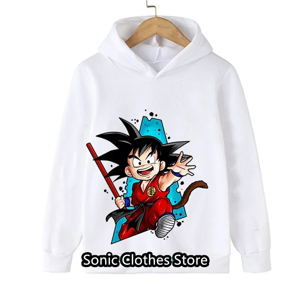 Mode Dragon Ball Z Hoodie für Kinder Jungen und Mädchen 3D-Druck Sweatshirt lose Langarm Frühling Herbst Goku Gemüse Pullover