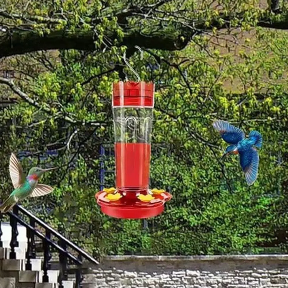 

Bird Automatic Feeder Plastic Bird Feeder Flower Shape Hanging Hummingbird Feeder Practical Hummingbird Drinker Wildlife Lovers