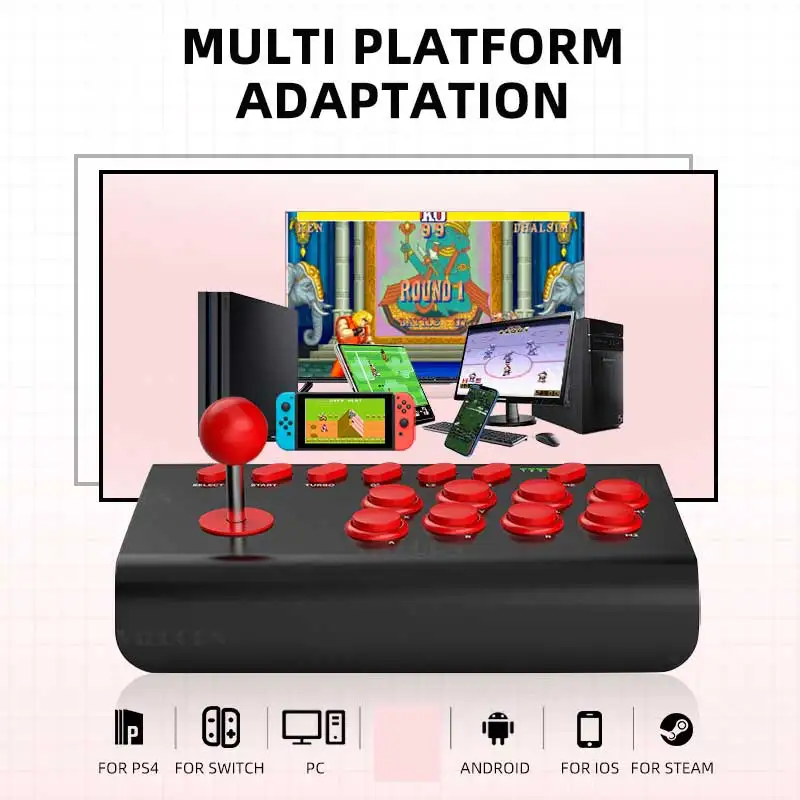 Gamepad sem fio portátil para PC, Joystick USB, Arcade Retro, Controle de Jogo, Android, iOS, Celular, Rua, PS4, PS3