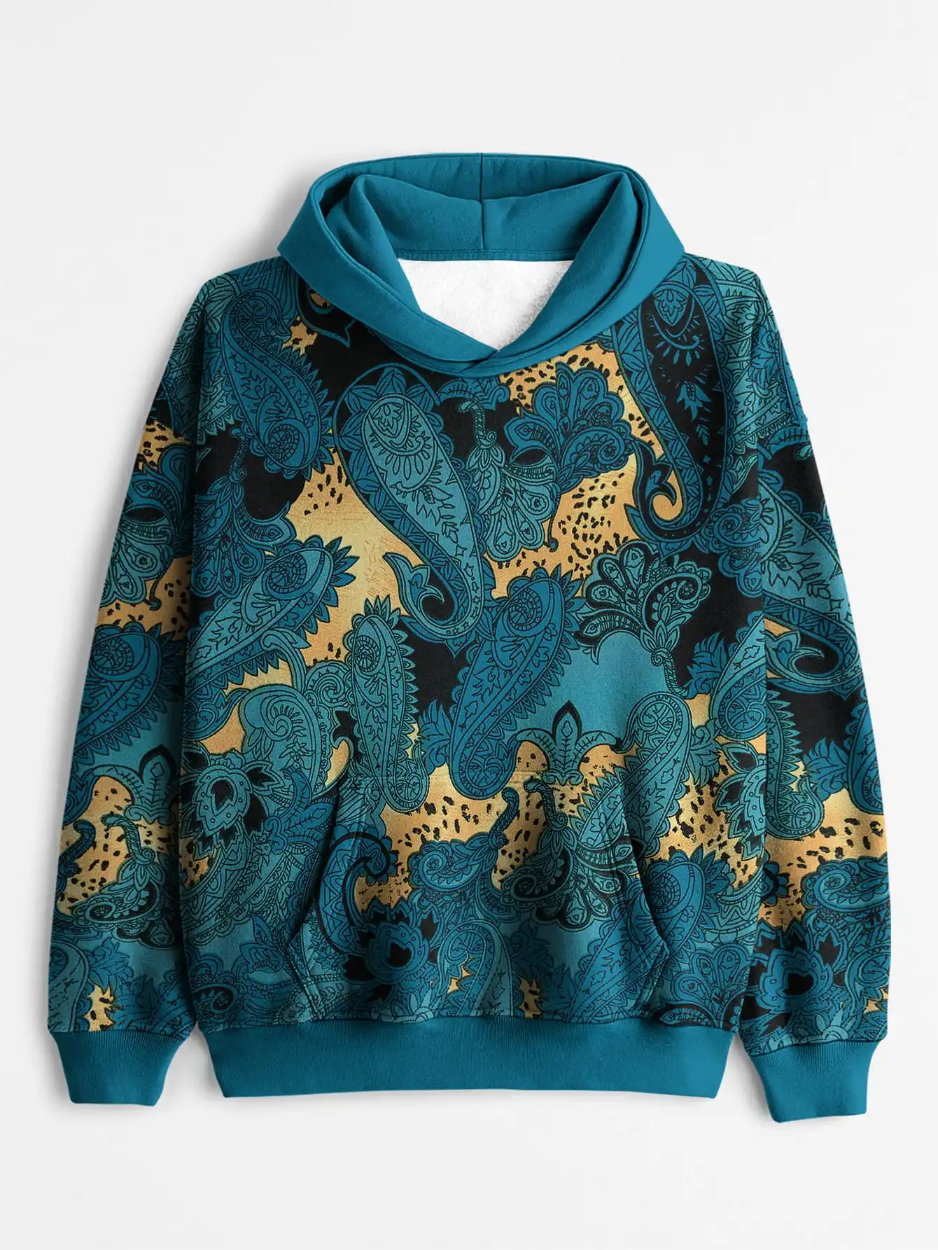 

Comfortable 3D printed fabric splicing hoodie men's casual colorful long-sleeved street sweater 2025 autumn fashion new hoodie