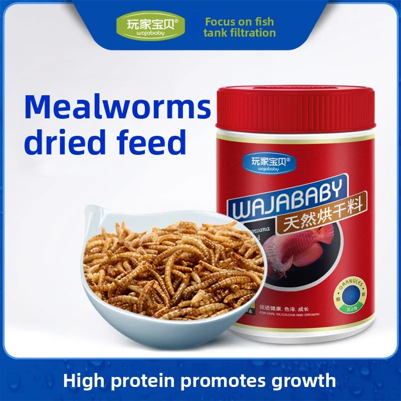 

WAJABABY Dried Mealworms for Pets - High Protein Treat for Hamsters,Turtles,Tropical Fish & Reptiles,Whole Nutrient-Rich Insects