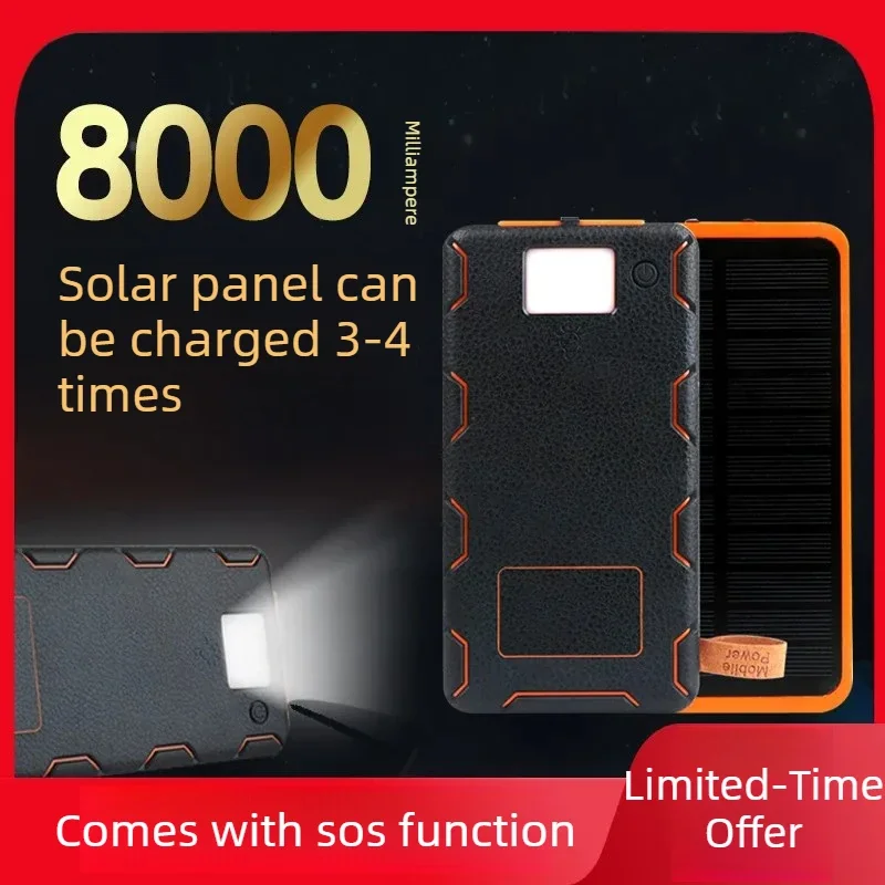

20000mAh 5V Portable Power Bank with Built-in Cable for Solar Charging and Wireless Fast Charging