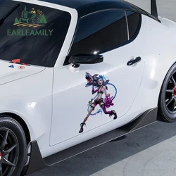 EARLFAMILY 43cm x 32.4cm for Jinx League of Legends Car Stickers Personality Sunscreen Vinyl Decals Anime Car Door Protector