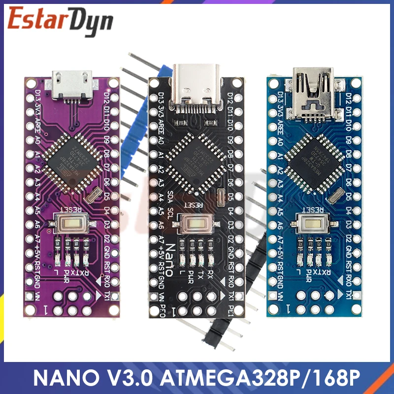 Nano 3.0 Controller With The Bootloader Mini Type-C Micro USB Compatible For Arduino CH340 Driver 16Mhz ATMEGA328P/168P