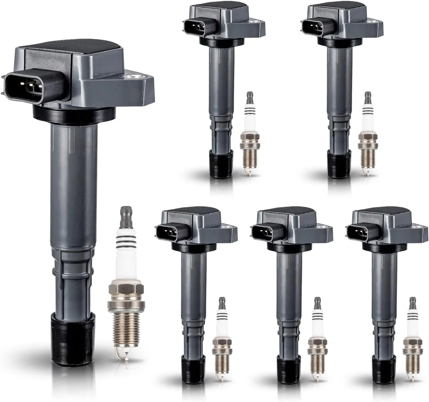 

6 Ignition Coils & Spark Plugs for 3.5L V6 2001-2008 Honda Acura Saturn MDX Pilot Vue Ridgeline