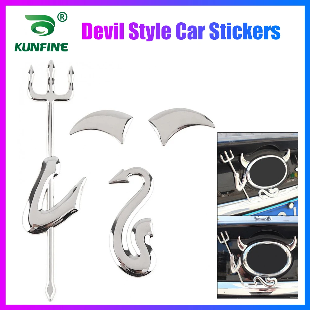 

KUNFINE 1pc Cute 3D Devil Style Demon Car Stickers Auto Emblem Logo Car Styling Paper Decoration, Car LOGO Sticker hot selling