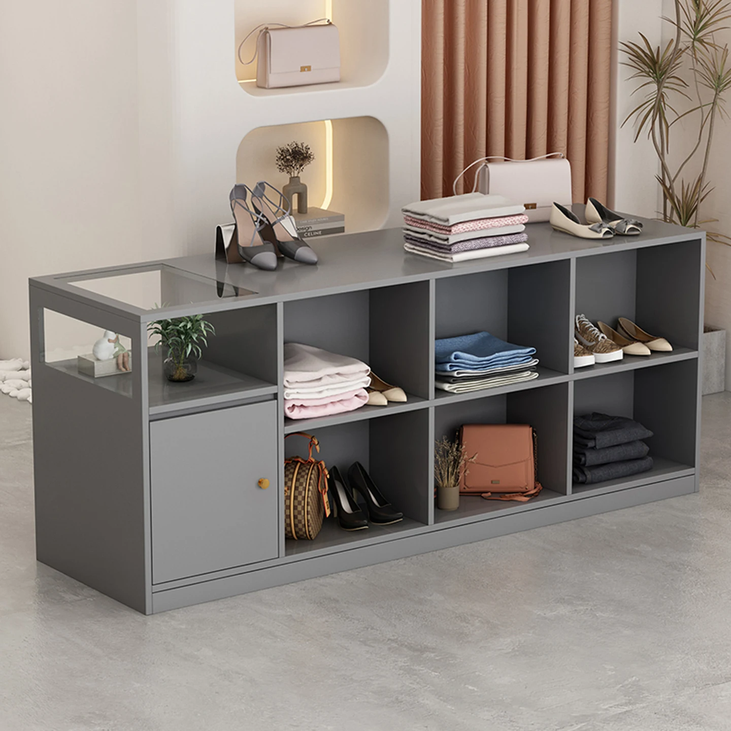 Clothing shop Nakajima water table cake shop jewelry shop glass ornaments display cabinet commercial