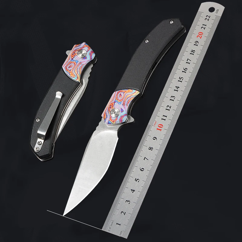 

Free Wolf FD032 Folding Blade Knife 8cr13mov Steel G10 Handle Utility Outdoor Camping EDC Survival Hunting Knives Tool