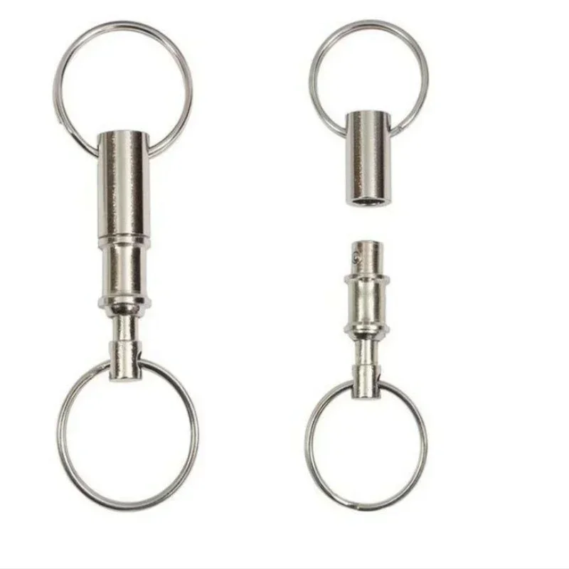 1/3 Piece Double End Detachable Keychain EDC Outdoor Tool Pull-Away Quick Release Pull-Away Keychain Detachable Dual Split Ring