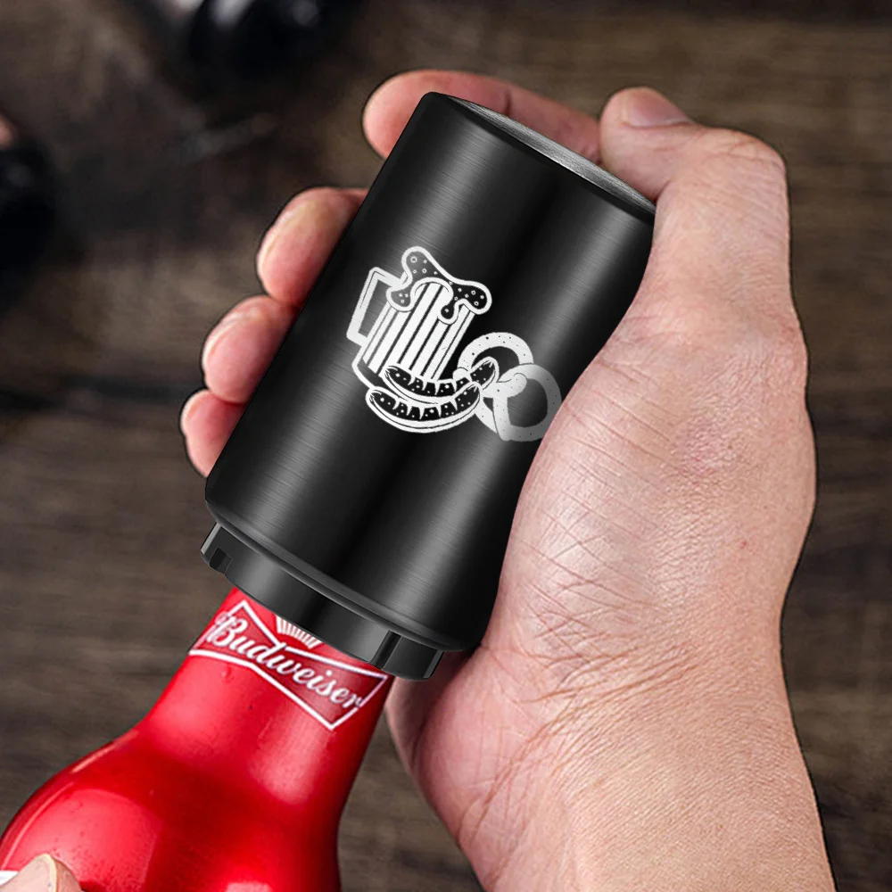 

Automatic Beer Bottle Opener Stainless Steel Beer Opener Portable Push Down Wine Beer Cap Opener Kitchen Gadgets Party Gift