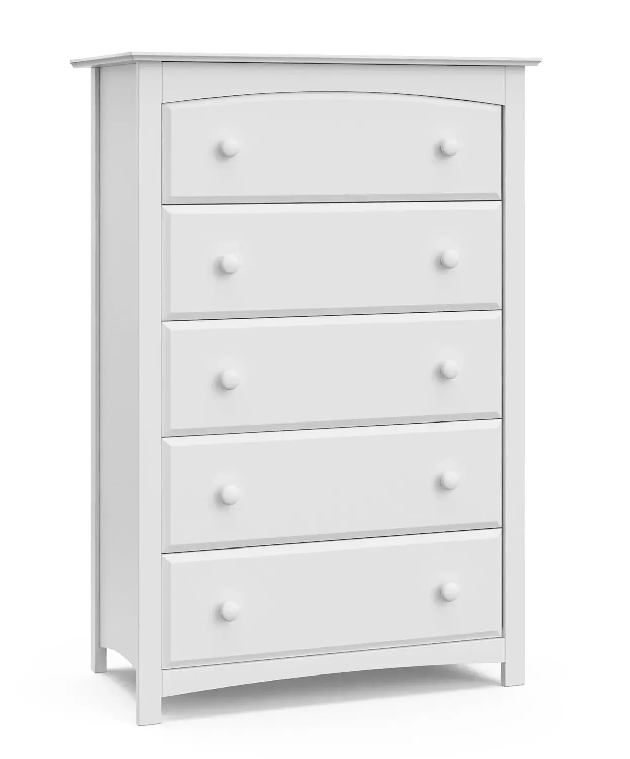 

5 Drawer Dresser (White) for Kids Bedroom, Nursery Dresser Organizer, Chest of Drawers with 5 Drawers