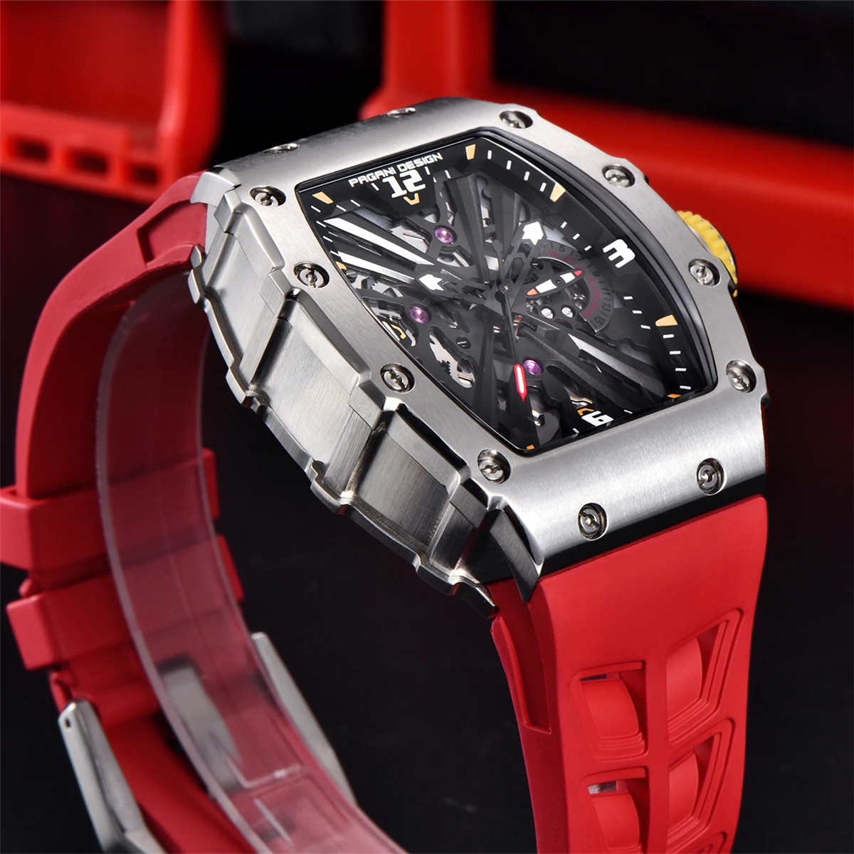 PAGANI DESIGN 2023 New Men\'s Quartz Watch Japanese Movement Sapphire Waterproof Skeleton Clock Tonneau Type Luxury Quartz Clock