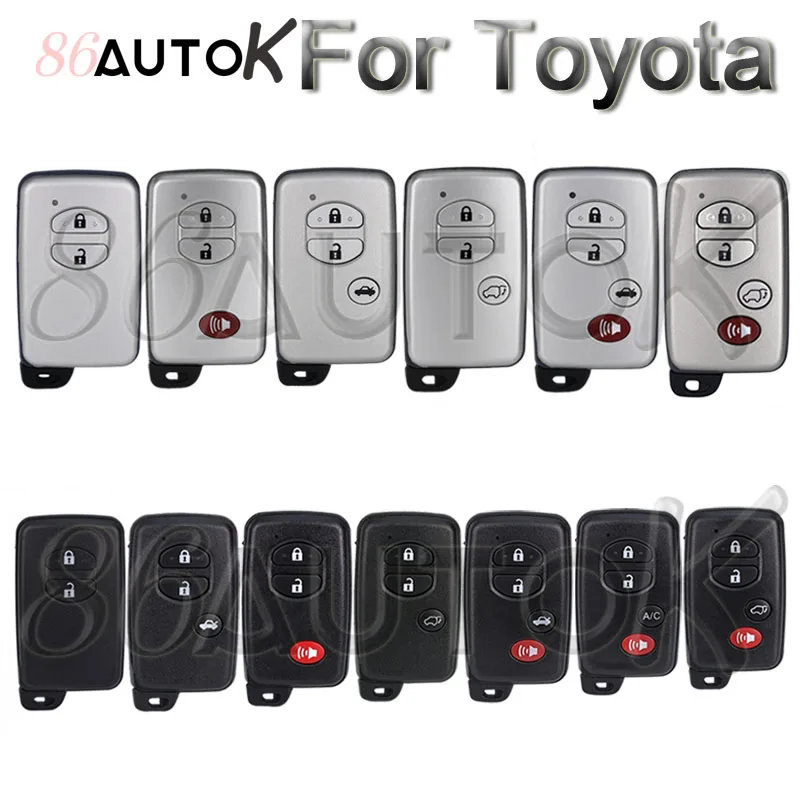 Car Key Shell Smart Key Case for Toyota Camry Prius RAV4 Avalon Corolla Land Cruiser Venza Car Key Case Fob 2/3/4 Buttons