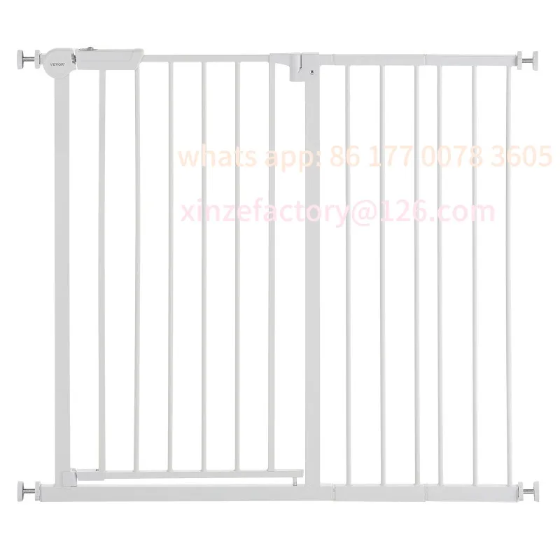 

Customizable Baby Gate 28/30/36 Inches High Dog Gate Easy Step Walk Thru Child Pet Security Pressure Mount Kit Wall Cups