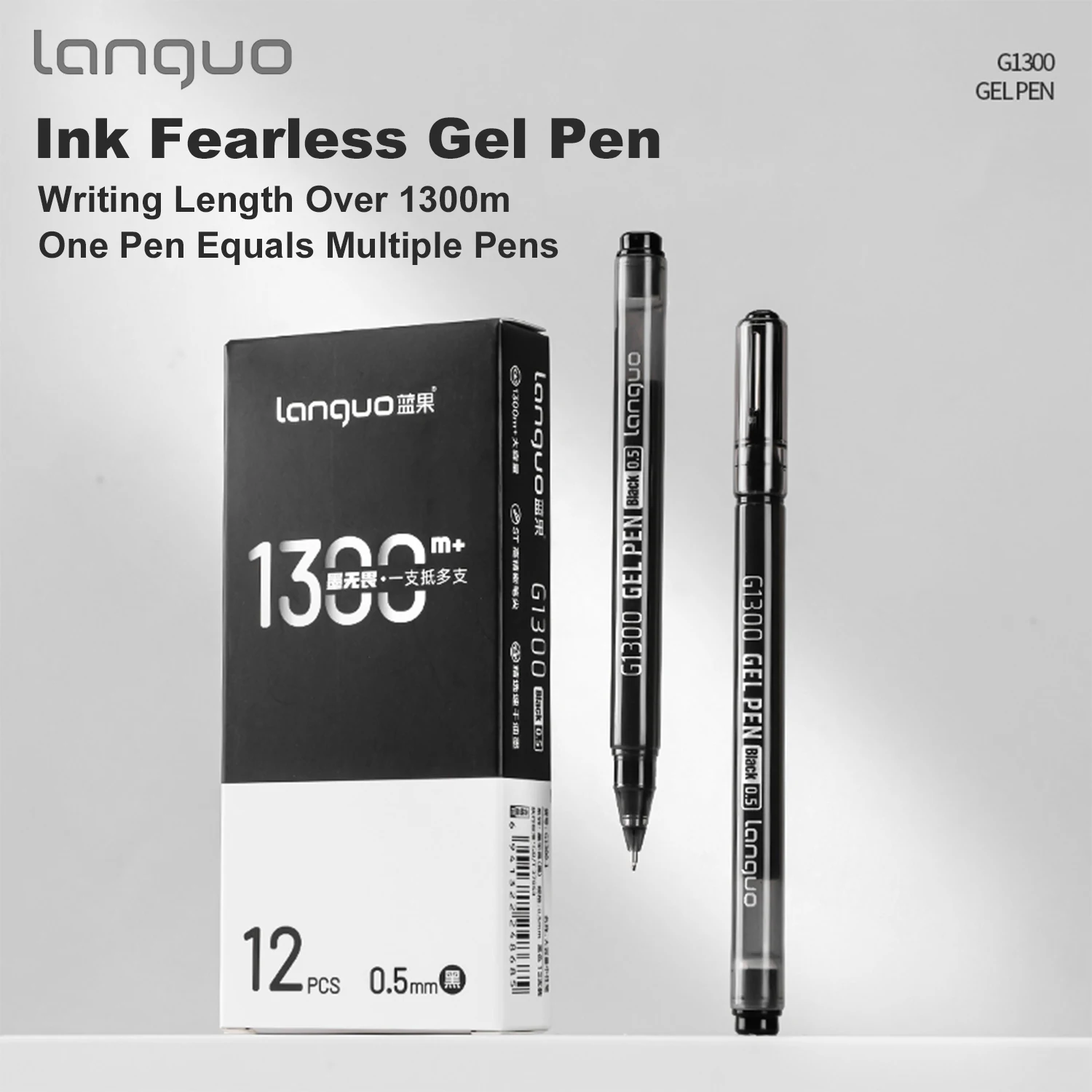 Blue Fruit Giant Capacity Gel Pen Refill 0.5mm Needle Tip Black Pen Long Writing Distance Smooth Non-Smudge Ink Student Exam Practice Office Signature Special Disposable Signature Pen Boxed