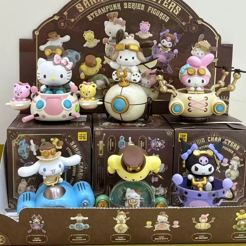 Sanrio caixa cega genuína família steampunk série anime figura bonito kuromi decoração caixa misteriosa acho saco menina surpresa presente brinquedos