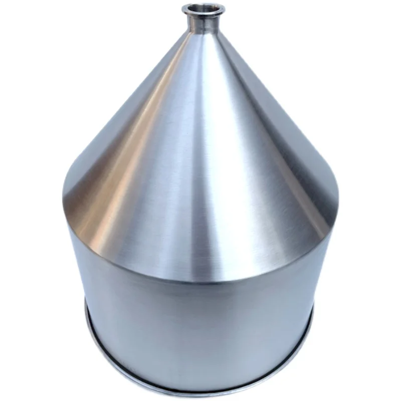 Large diameter stainless steel funnel with shelf and hopper control switch quantitative ball valve liquid powder filling blood