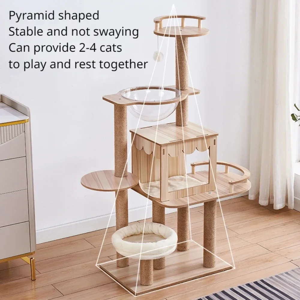 Cat Climbing Frame Strong Load-Bearing Capacity Large Outdoor Toy Cat Tree Tower Space Capsule Modern Scratching Post Climbing