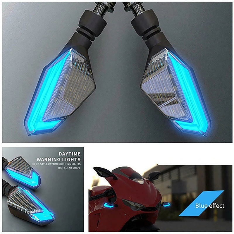 Electric Vehicle 22LED Two-color Turn Signal, Light Guide Daytime Running Light + Yellow Light Turn Signal