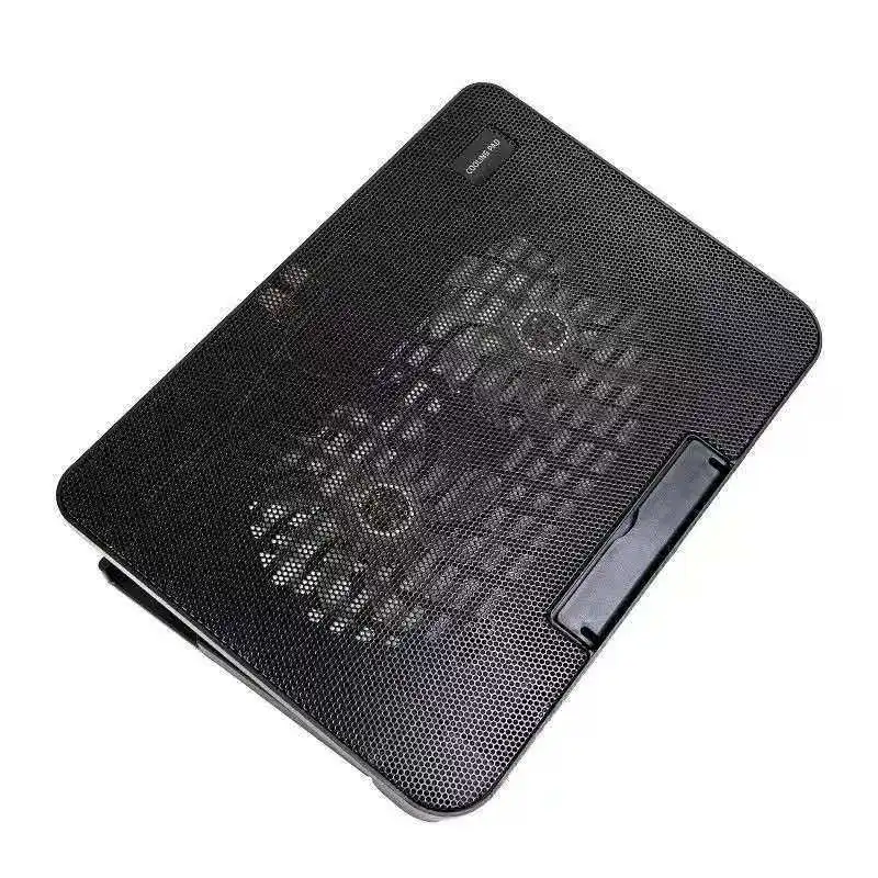 One Portable Notebook Laptop Cooling Pad with Heat Sink, Featuring Two Large Silent Fans, a Metal Panel, USB Power Supply, LED B