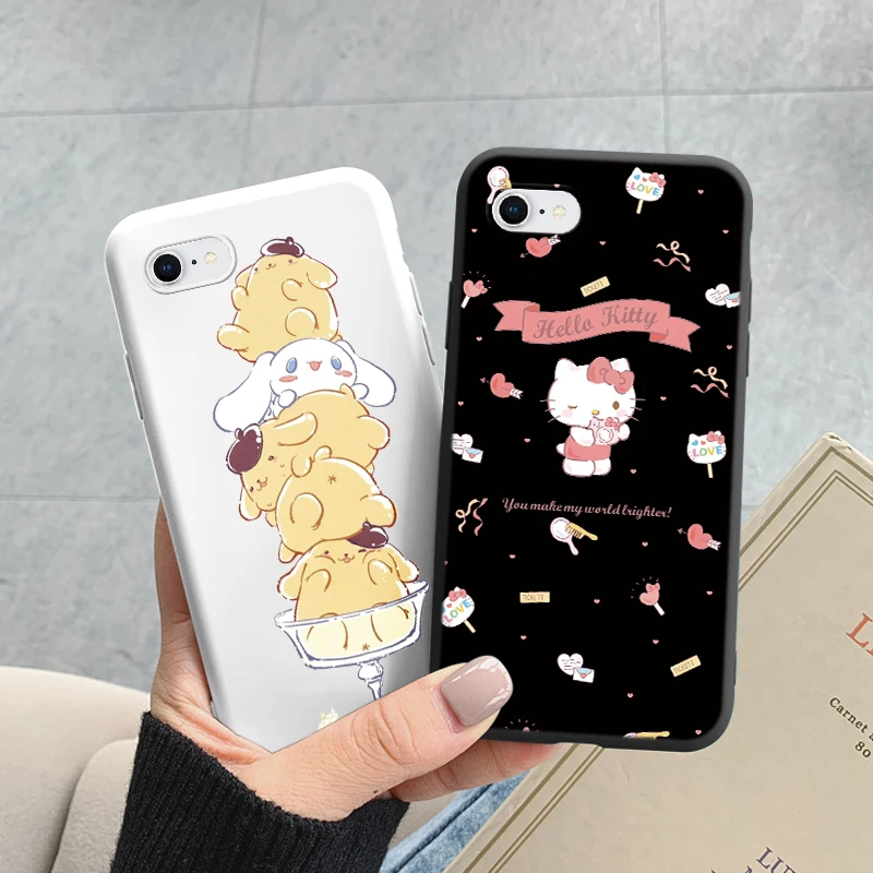 Dla iphone 7 8 Plus SE 2020 przypadku Kuromi Melody telefon pokrywa Anime Sanrio miękkiego silikonu Funda dla iphone SE2020 Capa Cute Cartoon