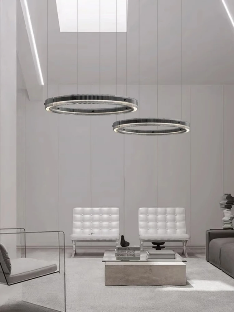 

Minimalist Living Room Chandelier Modern Design Circular Glass Atmospheric and Minimalist Lighting for Dining Room and Bedroom