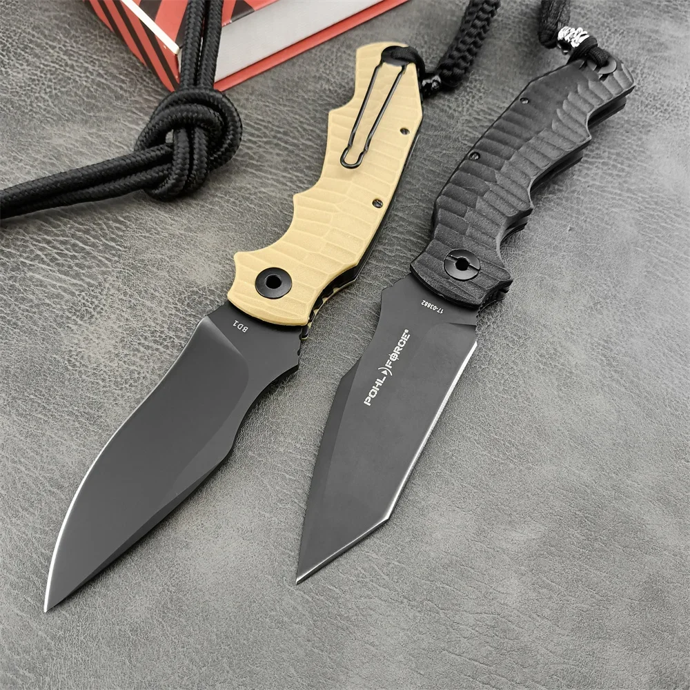 High Quality Pohl Force BD1 Utility Folding Knives D2 Blade G10 Handle Combat Tactical Knives Outdoor Survival Pocket EDC Tool