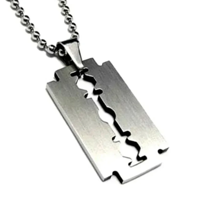 Delysia King Shaving Blade Pendant  Stainless Steel Hip Hop Necklace for men