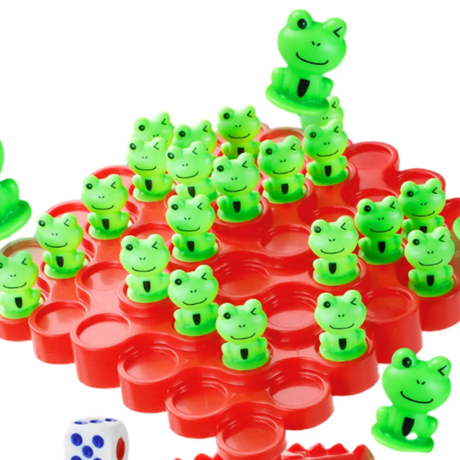 Frog Balance Counting Toy Preschool Balance Skill Dice with 50 Frogs Balanced