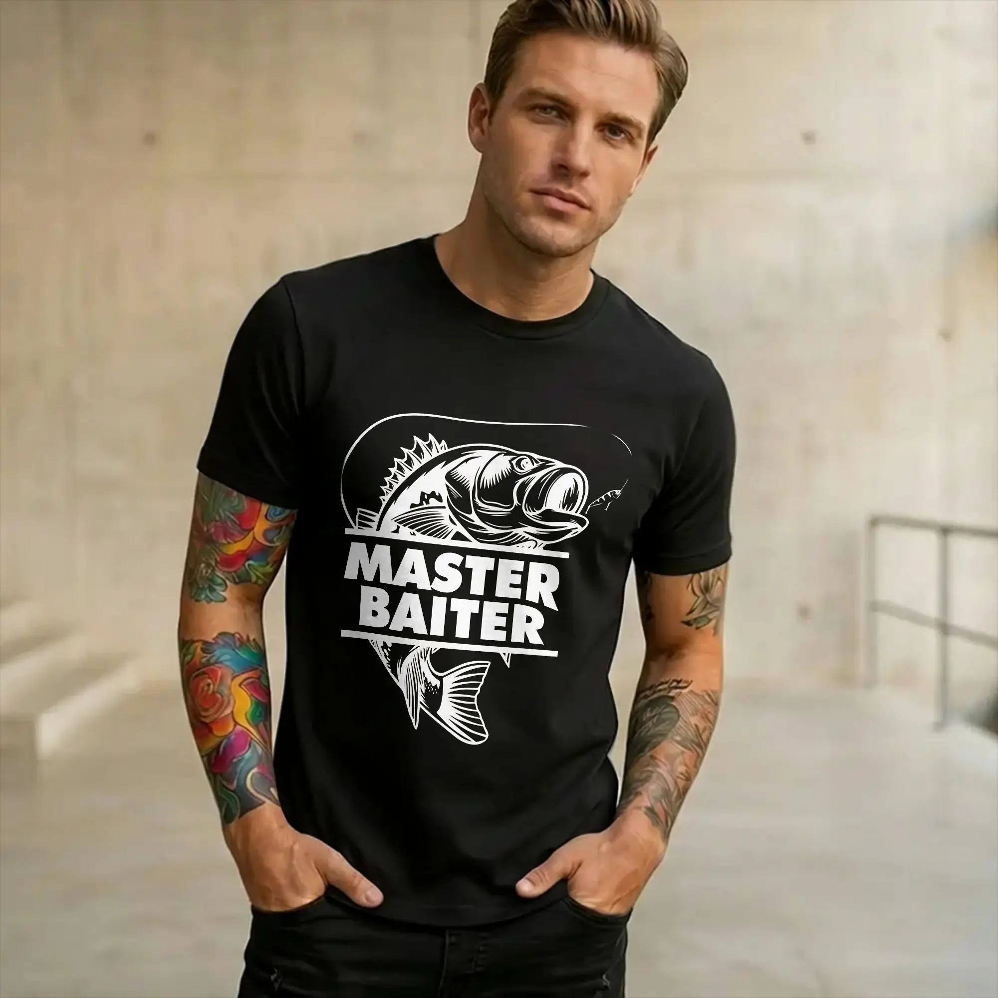 Mens Womens Master Baiter Funny Fishing  Shirt Cotton Graphic Printing T-Shirt  Clothing Outfits