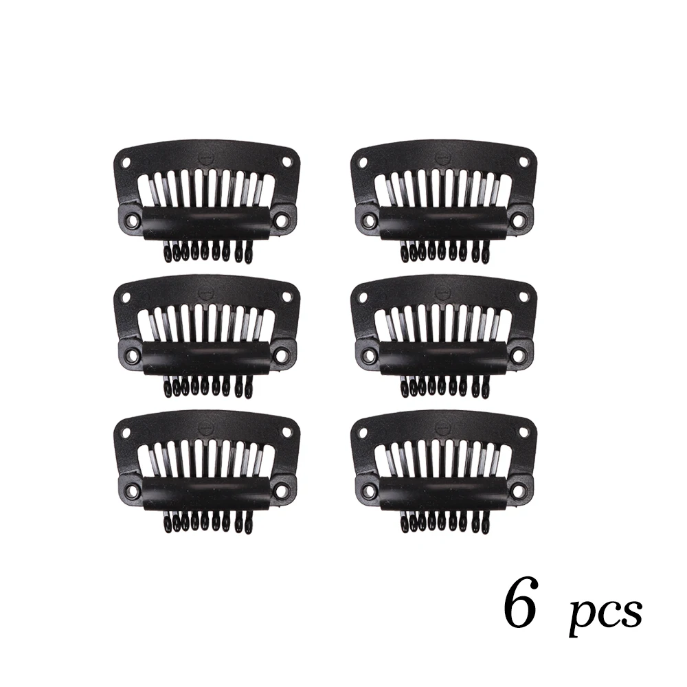 32mm Black Plastic Wig Clips, Snap Clips for Hair Extensions