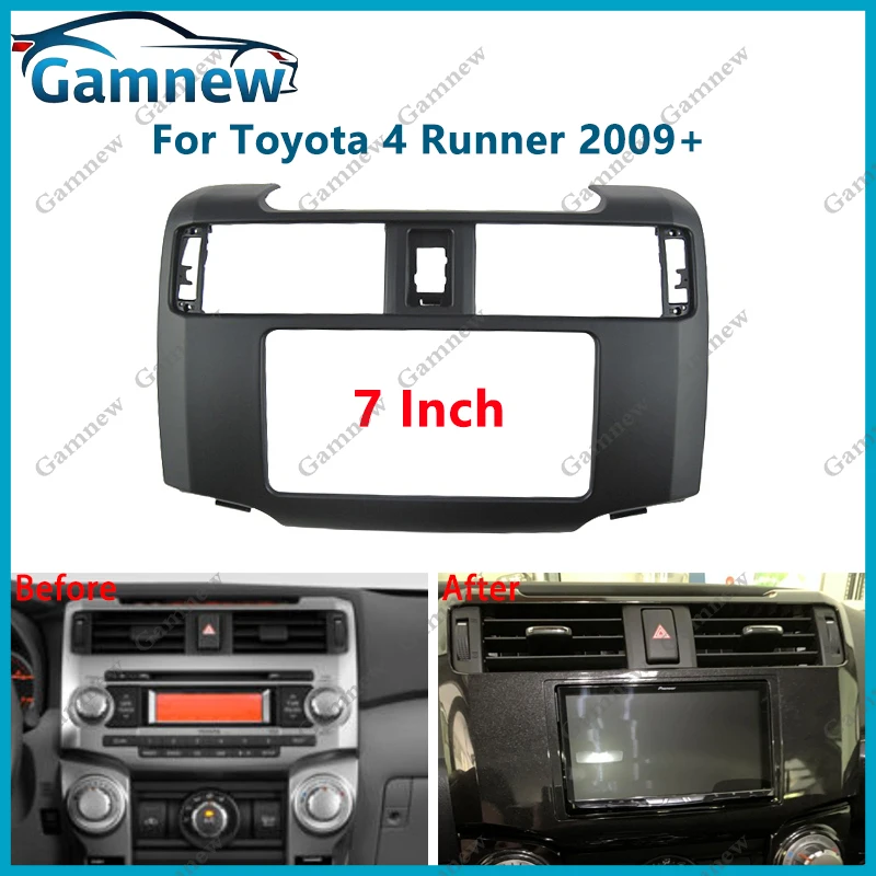 7 inch 2DIN Car Fascia Radio Panel For Toyota 4 Runner 2009+ American Mid East Version Frame Kit Install Facia Face Plate