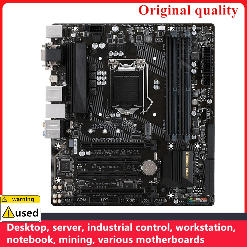 

For GA-Z270M-D3H Z270M-D3H Motherboards LGA 1151 DDR4 64GB m-ATX Intel Z270 Overclocking Desktop Mainboard M.2 NVME SATA III