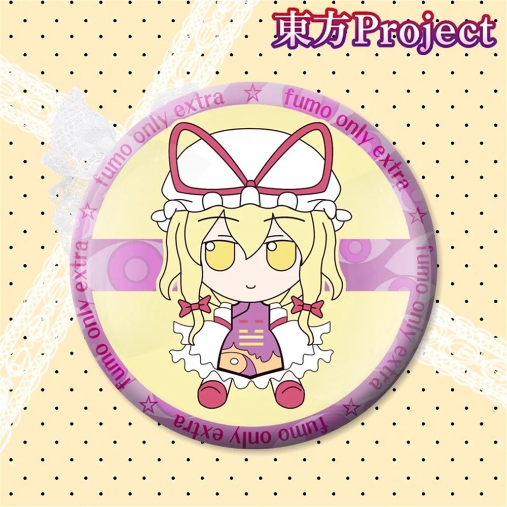 58mm Gioco TouHou Progetto Hakurei Reimu Hieda no Akyuu Izayoi Sakuya COSTUME Cosplay Distintivo Pin SPTE Spilla in banda stagnata Prop Gilf