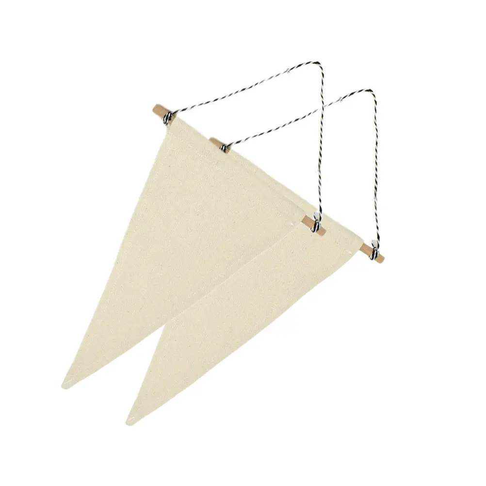 2 Pcs and White Bunting Boutonniere Pins Wall Display Banner Material Beige Pennant for Brooch