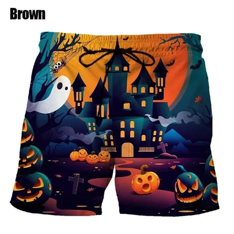 New Halloween Fashion 3d Shorts Funny Personality Pumpkin Print Casual Beach Shorts Cool High Quality Comfortable Short Pants