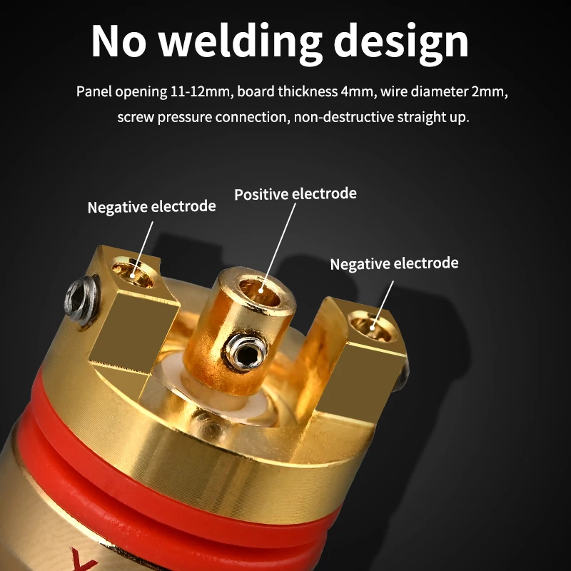 Xangsane pure copper welding free hifi rca female socket power amplifier sound card wall plug hifi rca plug cable terminal