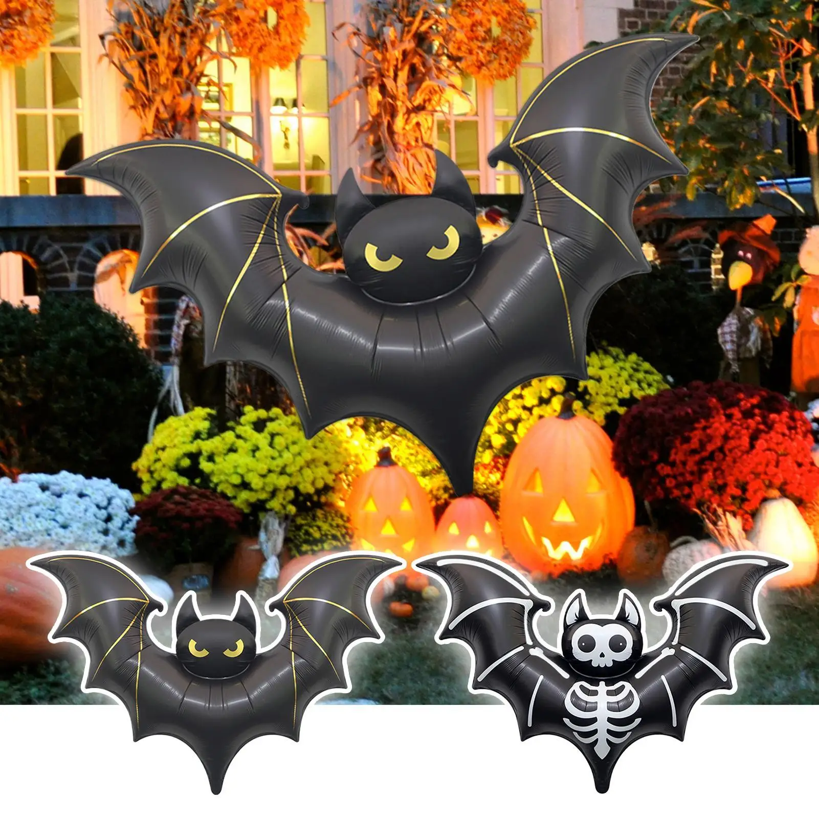 Black Bat Balloons Spooky Black Bat Balloons Lightweight Backdrop Centerpiece Photo Prop For Birthday Celebration Event Party