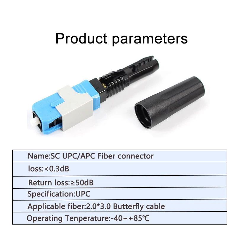 Newest 50-200pcs SC UPC/APC Single-Mode Fiber Optic Quick connector FTTH Cold Connector Tool Field Assembly Adapter