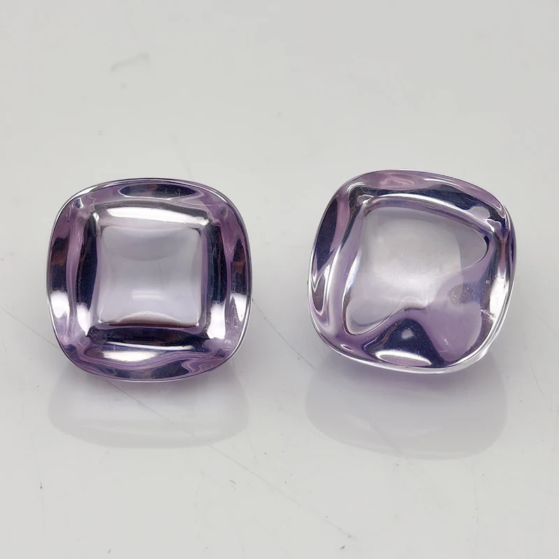 Lab Grown Loose Gemstones Lavender Color Sugar Tower Shape For Jewelry Making Materials Selectable Certificate