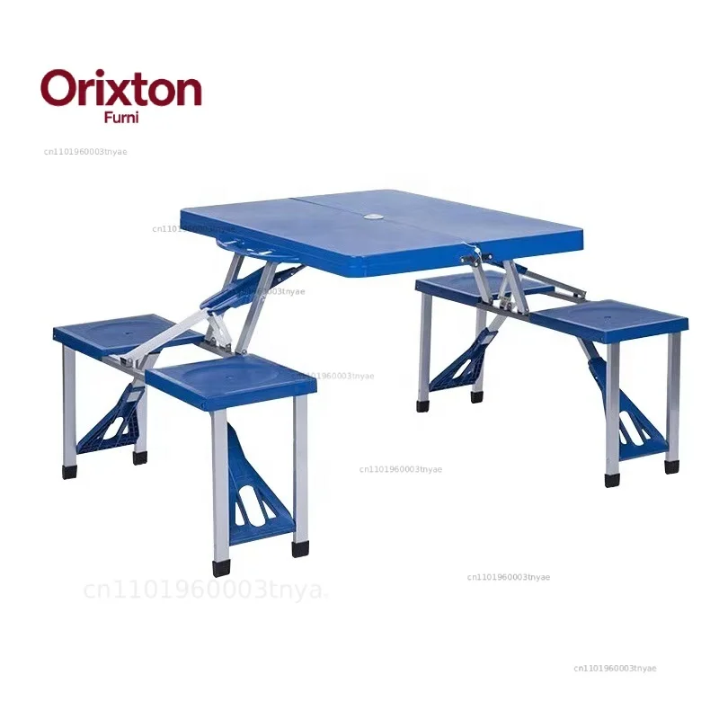 Hot Sale Camping Table and Chair Suitcase Portable Picnic Foldable Folding Table with Chair and Umbrella Hole for 4 People