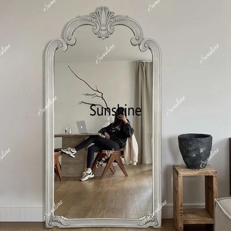 Household living room wall-mounted full-length mirror special-shaped floor-to-ceiling large mirror